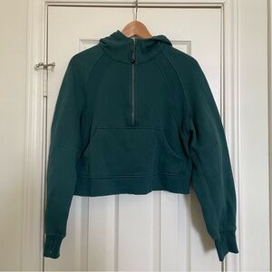 Lululemon Scuba Oversized Half-Zip Hoodie, Green Jasper, XS/S